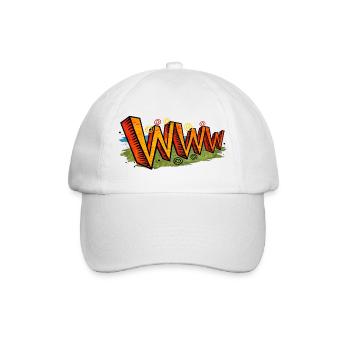 WWW Retro Internet-Typografie - Baseballkappe - Weiß/Weiß - Vorne