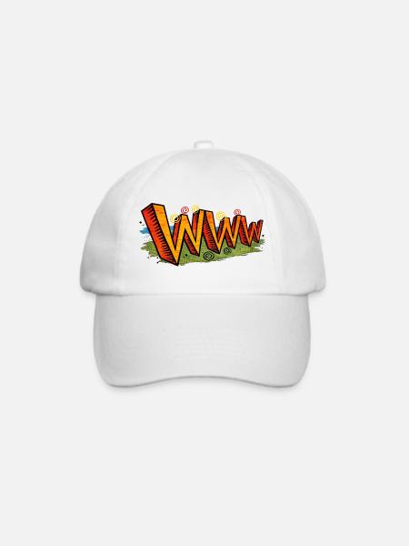 WWW Retro Internet-Typografie - Baseballkappe - Weiß/Weiß