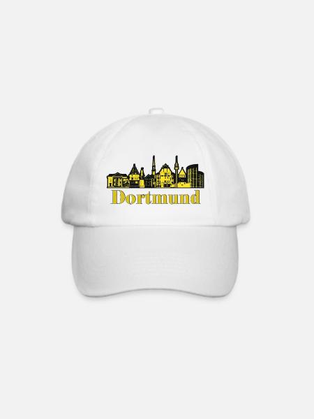 Dortmund Skyline Design Schwarz Gelb - Baseballkappe - Weiß/Weiß