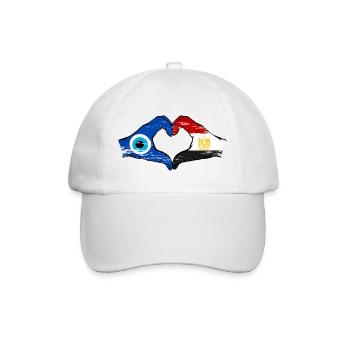 Ägypten Nazar Flagge Hände Herzform used - Baseballkappe - Weiß/Weiß - Vorne