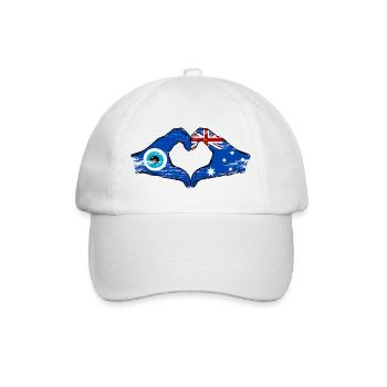 Australien Nazar Flagge Hände Herzform used - Baseballkappe - Weiß/Weiß - Vorne