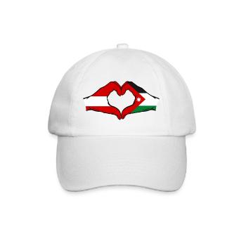Österreich Jordanien Flagge Hände Herzform - Baseballkappe - Weiß/Weiß - Vorne