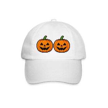 Kürbisse Pixel - Baseballkappe - Weiß/Weiß - Vorne