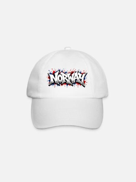 Norway Flag Graffiti - Baseballkappe - Weiß/Weiß