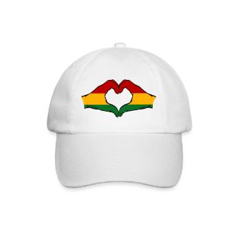 Bolivien Flagge Hände Herzform - Baseballkappe - Weiß/Weiß - Vorne
