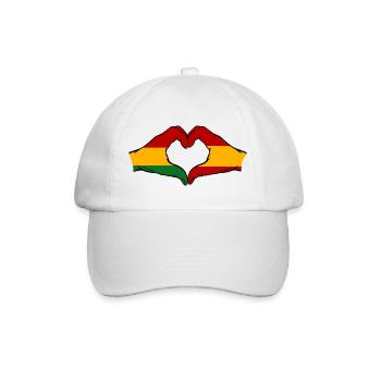 Bolivien Spanien Flagge Hände Herzform - Baseballkappe - Weiß/Weiß - Vorne