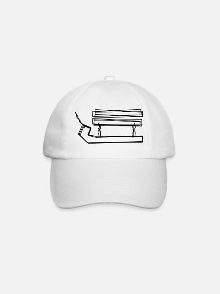 Schlitten handgezeichnet - Baseballkappe - Weiß/Weiß
