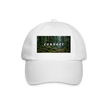 T-Shirt mit Wald-Design: CONNECT - Baseballkappe - Weiß/Weiß - Vorne
