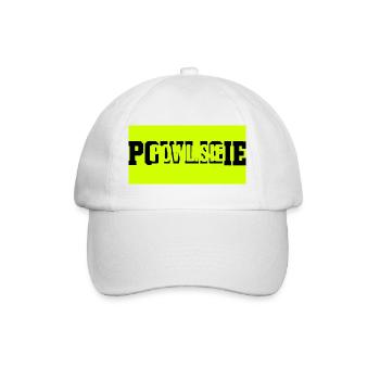 Glitch Neon-Text auf fluoreszierendem Gelb - Baseballkappe - Weiß/Weiß - Vorne