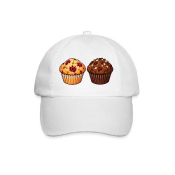 Muffin-Duo Himbeer Schoko - Baseballkappe - Weiß/Weiß - Vorne