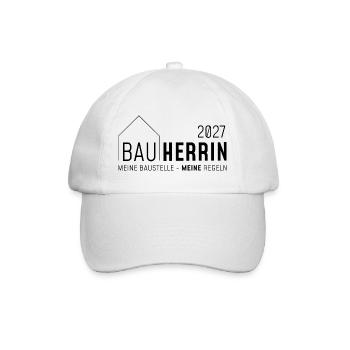 Bauherrin 2027 - meine Baustelle, meine Regeln - Baseballkappe - Weiß/Weiß - Vorne