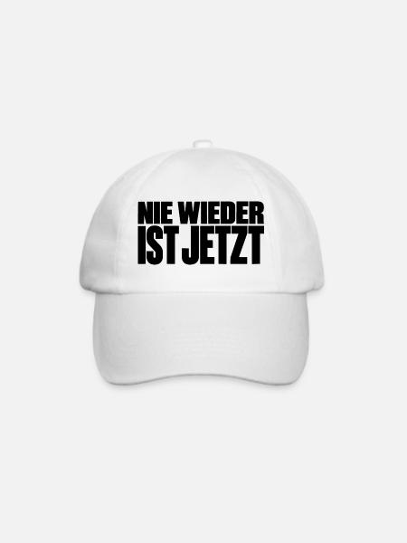 Nie wieder ist jetzt – Statement gegen Rechts - Baseballkappe - Weiß/Weiß
