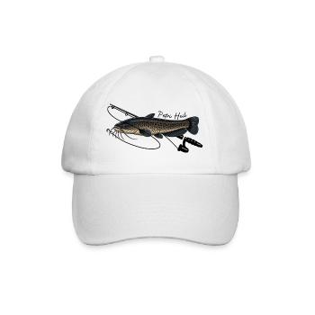 Angeln mit Rute Wels Fisch Petri Heil - Baseballkappe - Weiß/Weiß - Vorne