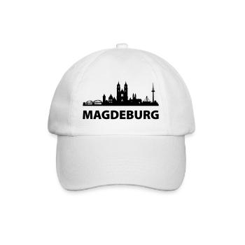 Magdeburg Skyline - Baseballkappe - Weiß/Weiß - Vorne