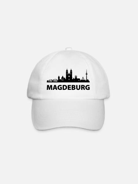 Magdeburg Skyline - Baseballkappe - Weiß/Weiß