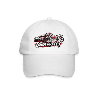 Vom Auto Aufs Fahrrad  - Baseballkappe - Weiß/Weiß - Vorne
