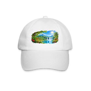 Paradies / Paradise / Paraiso - Baseballkappe - Weiß/Weiß - Vorne
