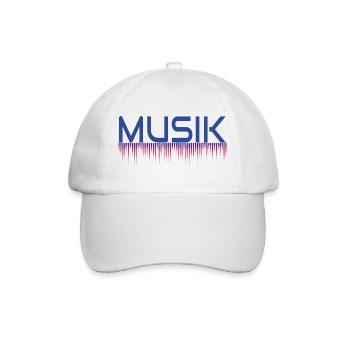 Musik Drip Neon Logo - Baseballkappe - Weiß/Weiß - Vorne