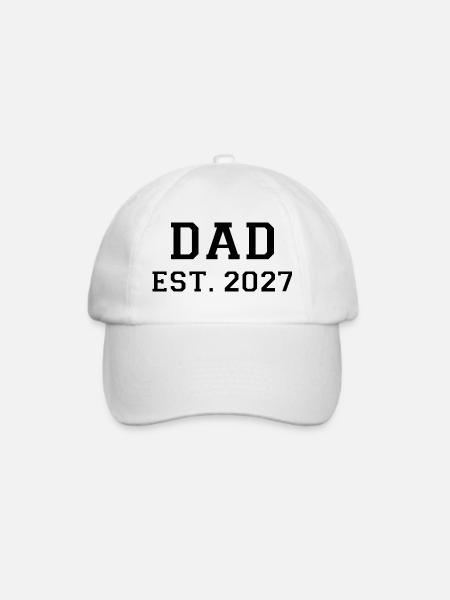 Dad Est 2027 - Baseballkappe - Weiß/Weiß