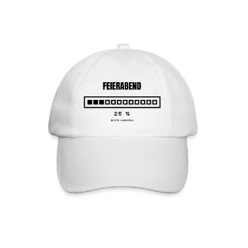 Feierabend 25 Prozent Ladebalken Retro Pixel - Baseballkappe - Weiß/Weiß - Vorne