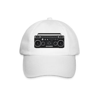 80s Boombox - Baseballkappe - Weiß/Weiß - Vorne