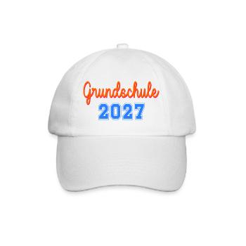Einschulung Grundschule 2027 - Baseballkappe - Weiß/Weiß - Vorne
