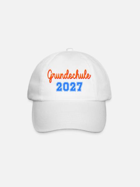 Einschulung Grundschule 2027 - Baseballkappe - Weiß/Weiß