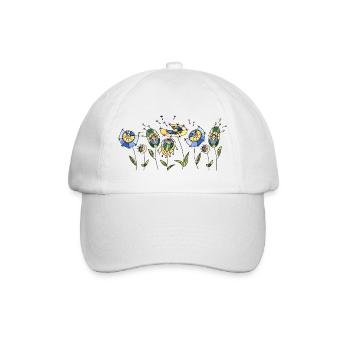 Blumen - Baseballkappe - Weiß/Weiß - Vorne