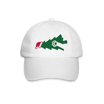 Katze Weihnachtsbaum Grafik - Baseballkappe - Weiß/Weiß - Vorne