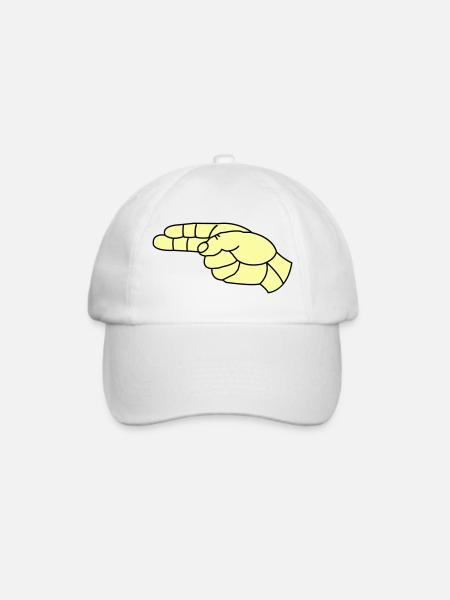 hand_pistole02 - Baseballkappe - Weiß/Weiß