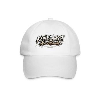 Keine Angst Nur Glaube – Christliches Design - Baseballkappe - Weiß/Weiß - Vorne
