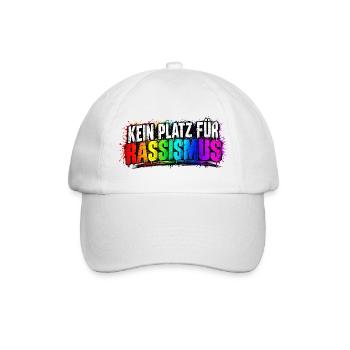 Kein Platz für Rassismus - Baseballkappe - Weiß/Weiß - Vorne