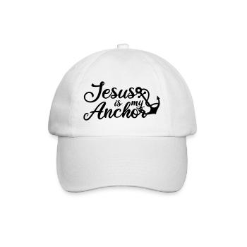 Jesus is my Anchor - Baseballkappe - Weiß/Weiß - Vorne