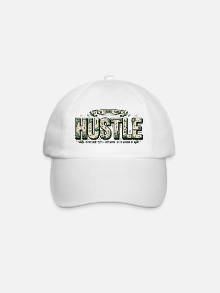 Hustle-Banknoten-Mosaik - Baseballkappe - Weiß/Weiß