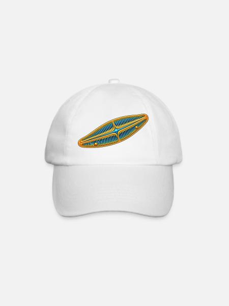 Kieselalge – Goldene Diatomee Mikroskopie - Baseballkappe - Weiß/Weiß