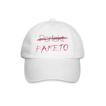 Perfekt? Nein: Pareto! - Baseballkappe - Weiß/Weiß - Vorne