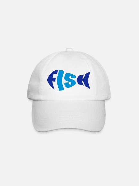 Fisch - Baseballkappe - Weiß/Weiß