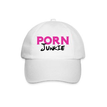 Porn Junkie - Baseballkappe - Weiß/Weiß - Vorne