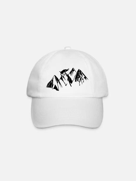 Berg Ziege Wandern Gipfel Geschenk Geschenkidee - Baseballkappe - Weiß/Weiß