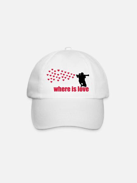 where is love - Baseballkappe - Weiß/Weiß