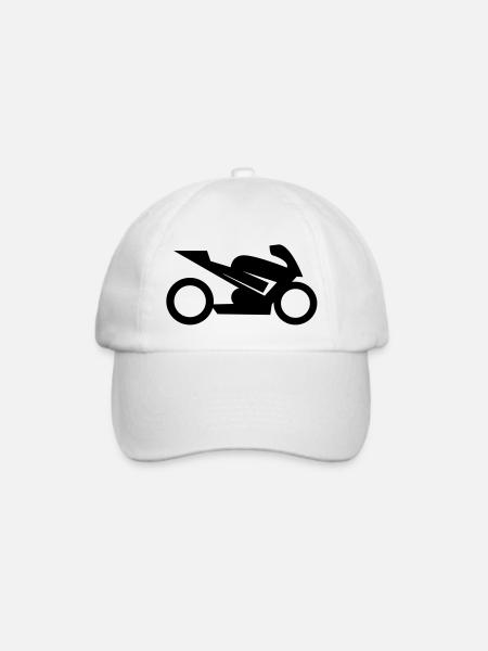Motorrad - Baseballkappe - Weiß/Weiß