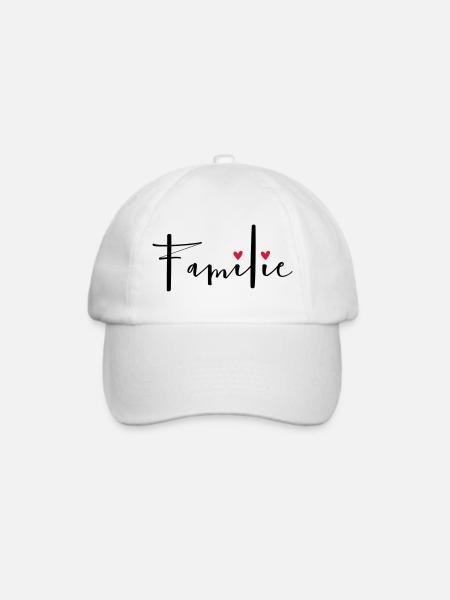 Familie Herz Liebe Geschenkidee - Baseballkappe - Weiß/Weiß