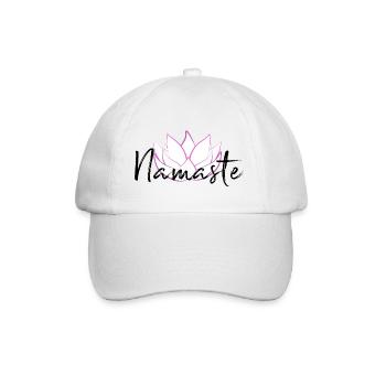 Namaste Yoga Shirt mit Lotusblume für Yogis - Baseballkappe - Weiß/Weiß - Vorne