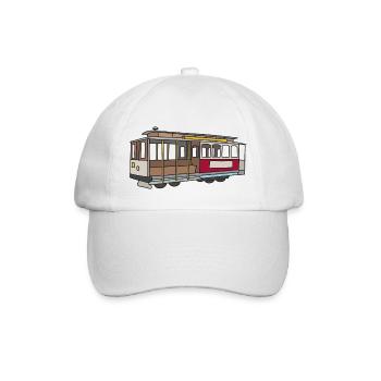 San Francisco Cablecar c - Baseballkappe - Weiß/Weiß - Vorne
