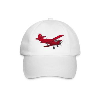Doppeldecker Flieger rot - Baseballkappe - Weiß/Weiß - Vorne