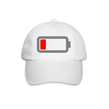 Batterie leer - Baseballkappe - Weiß/Weiß - Vorne