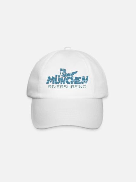 München Riversurfing (Vintage/Blau) - Baseballkappe - Weiß/Weiß