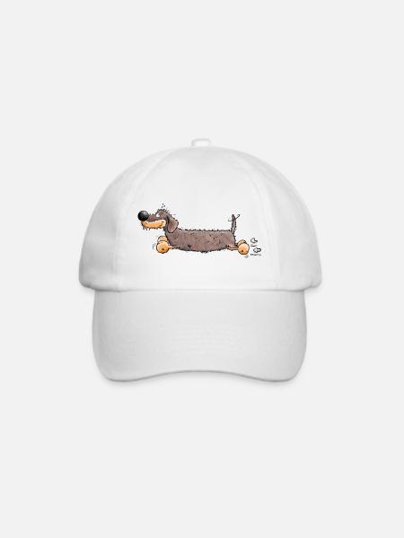Flotter Dackel - Baseballkappe - Weiß/Weiß