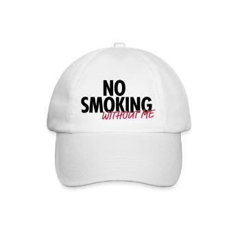 no smoking without me - Baseballkappe - Weiß/Weiß - Vorne