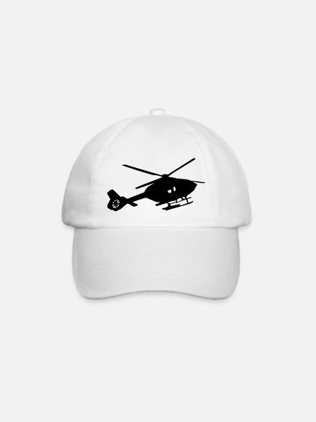 helikopter silhouette - Baseballkappe - Weiß/Weiß
